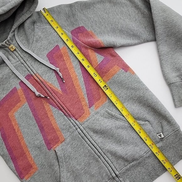 TNA Women's Hoodie Heathered Grey Fleece Lined Front Zip Pockets Size Small - Picture 12 of 12